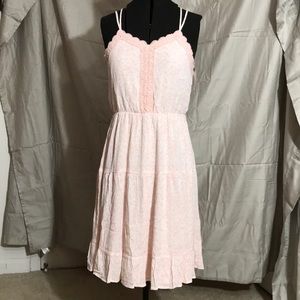 Girls Pink Floral Strappy Dress